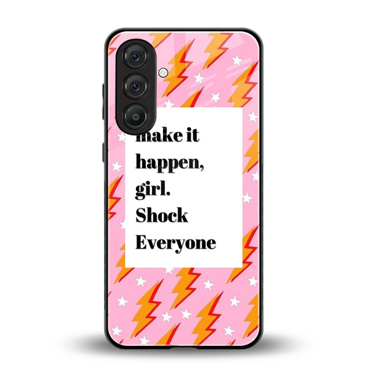 Shock Everyone back phone cover | glass case for samsung galaxy m36 5g