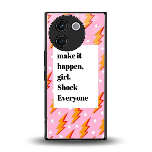 Shock Everyone back phone cover | glass case for vivo v30e