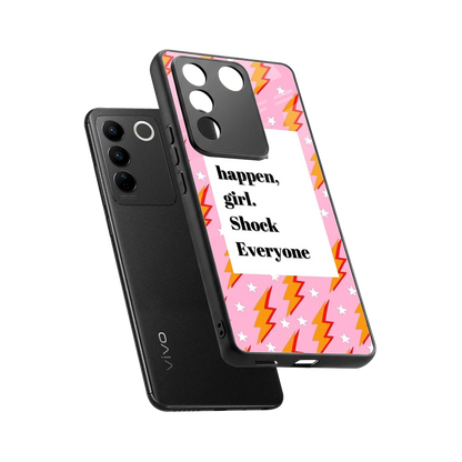 Shock Everyone sleek vivo v27 5g cover with tempered glass back and TPU edges