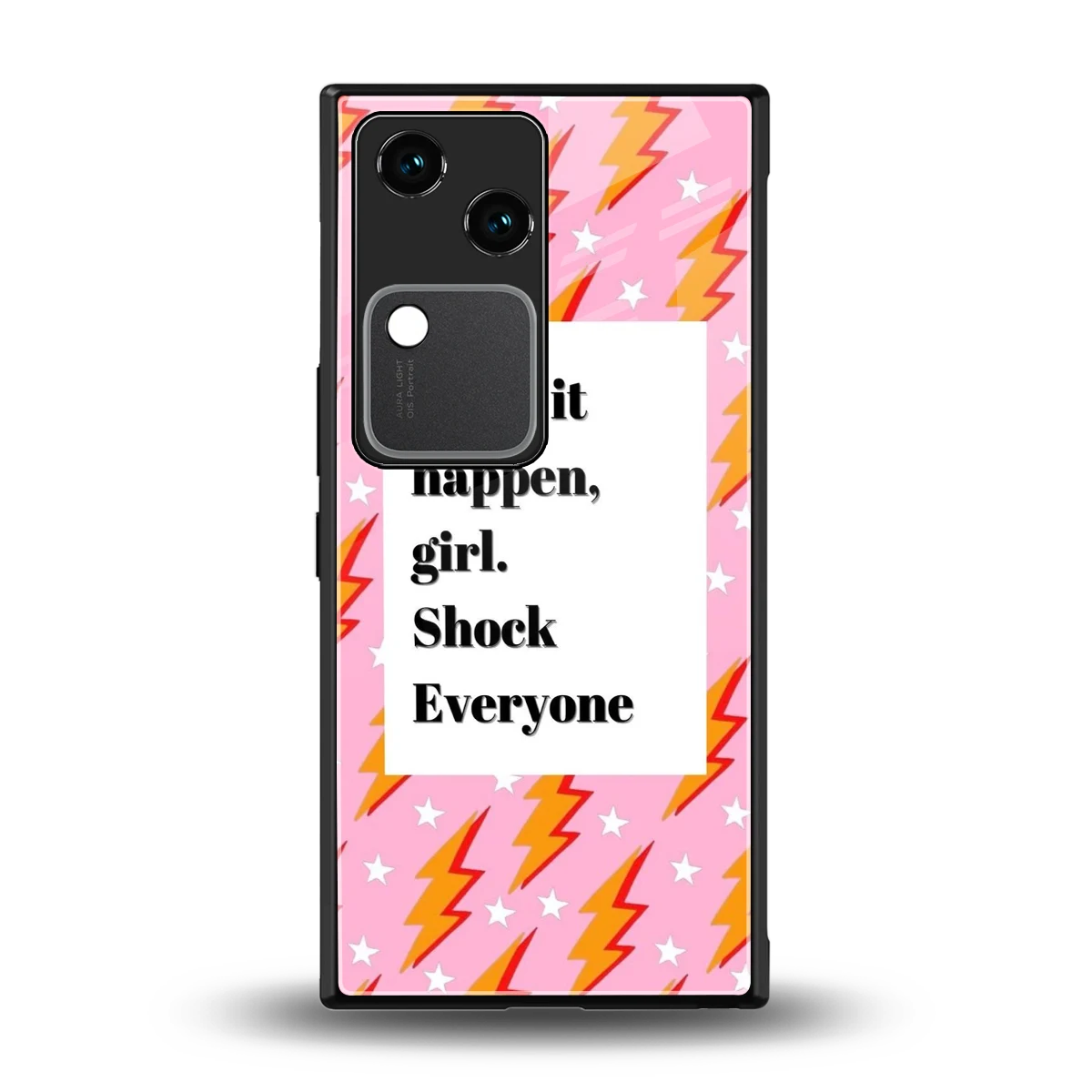 Shock Everyone back phone cover | glass case for vivo v30