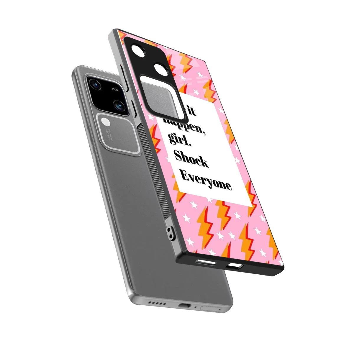 Shock Everyone sleek vivo v30 cover with tempered glass back and TPU edges