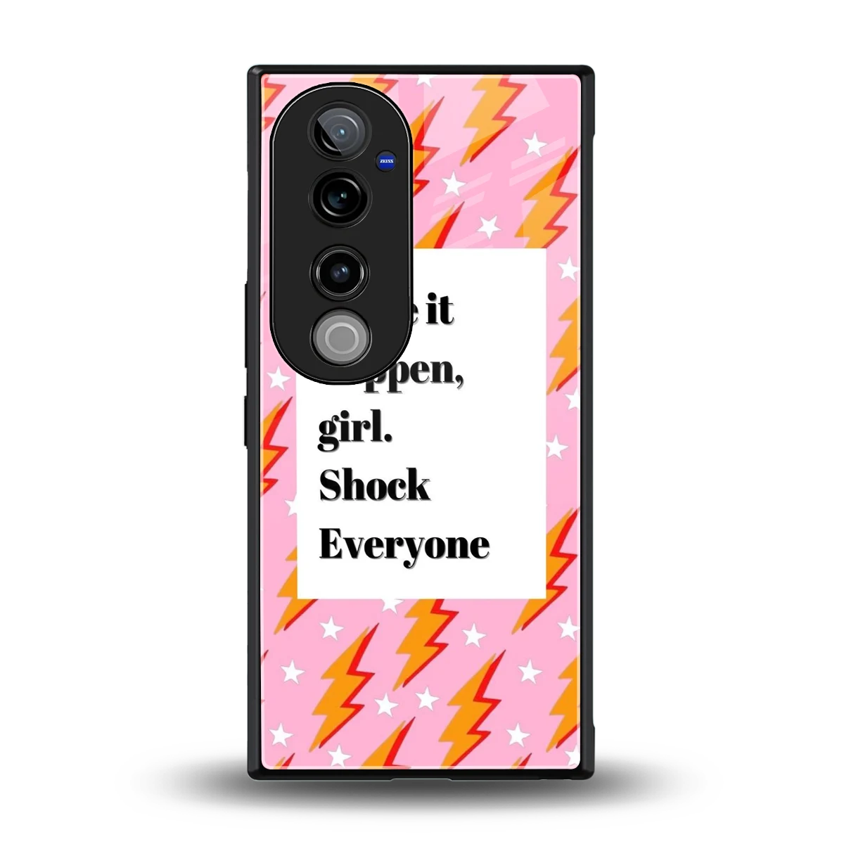 Shock Everyone back phone cover | glass case for vivo v40 pro