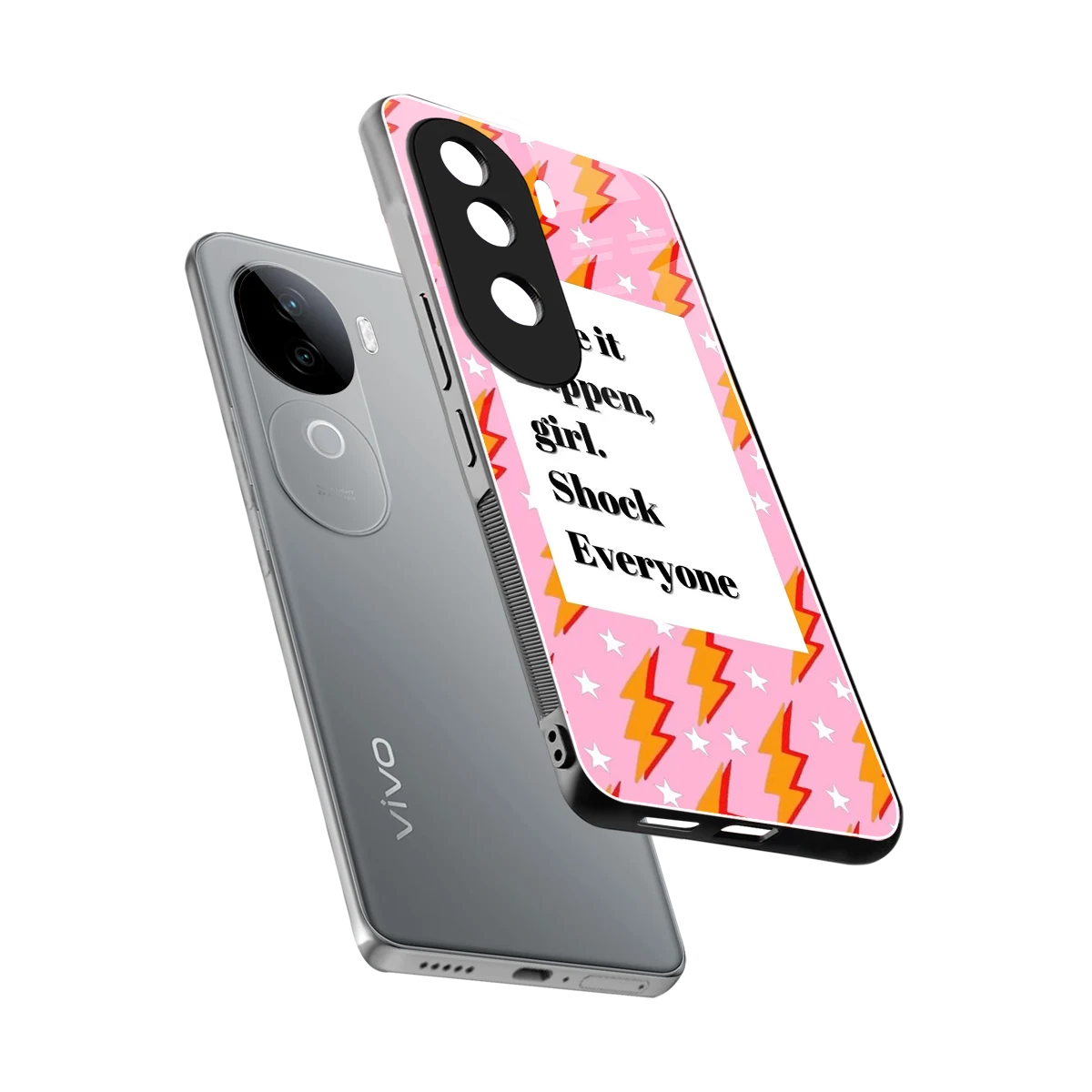 Shock Everyone sleek vivo v40e cover with tempered glass back and TPU edges