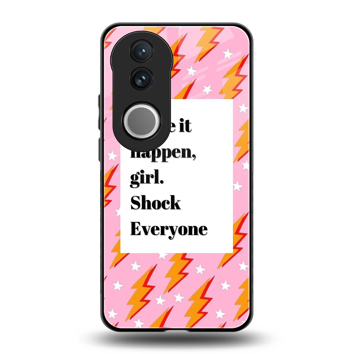 Shock Everyone back phone cover | glass case for vivo v50