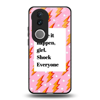 Shock Everyone back phone cover | glass case for vivo v50
