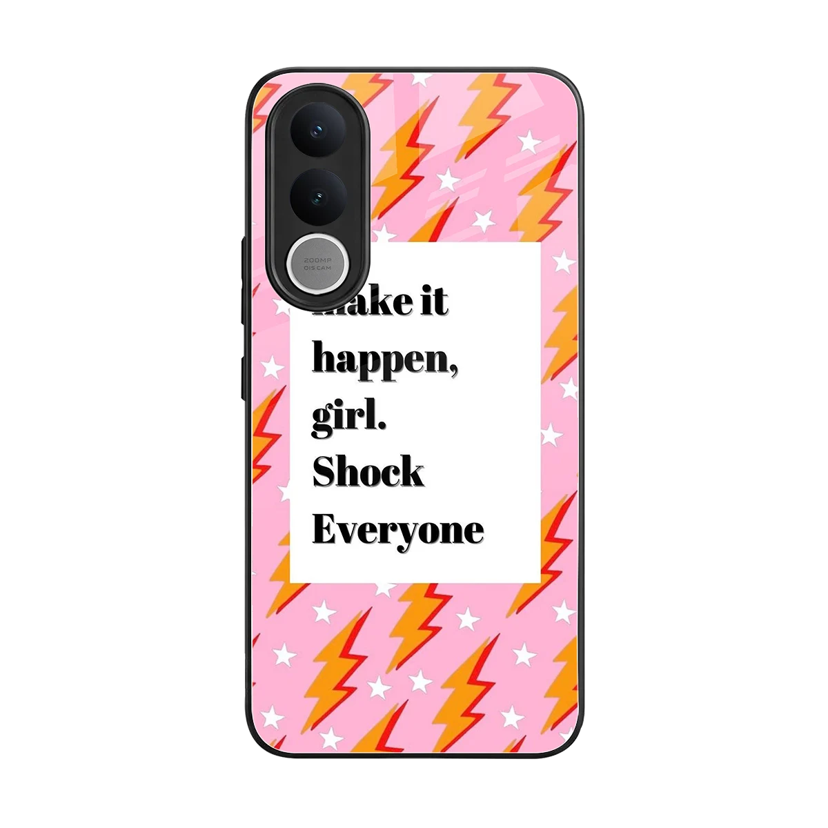 Shock Everyone back phone cover | glass case for vivo v70 fe