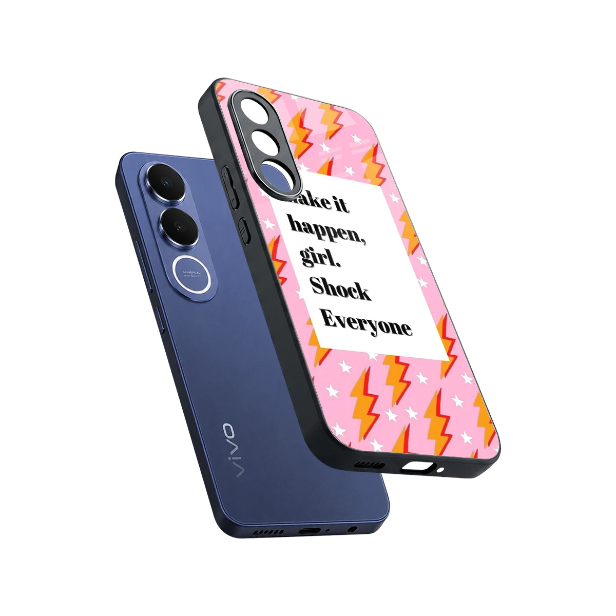 Shock Everyone sleek vivo v70 fe cover with tempered glass back and TPU edges