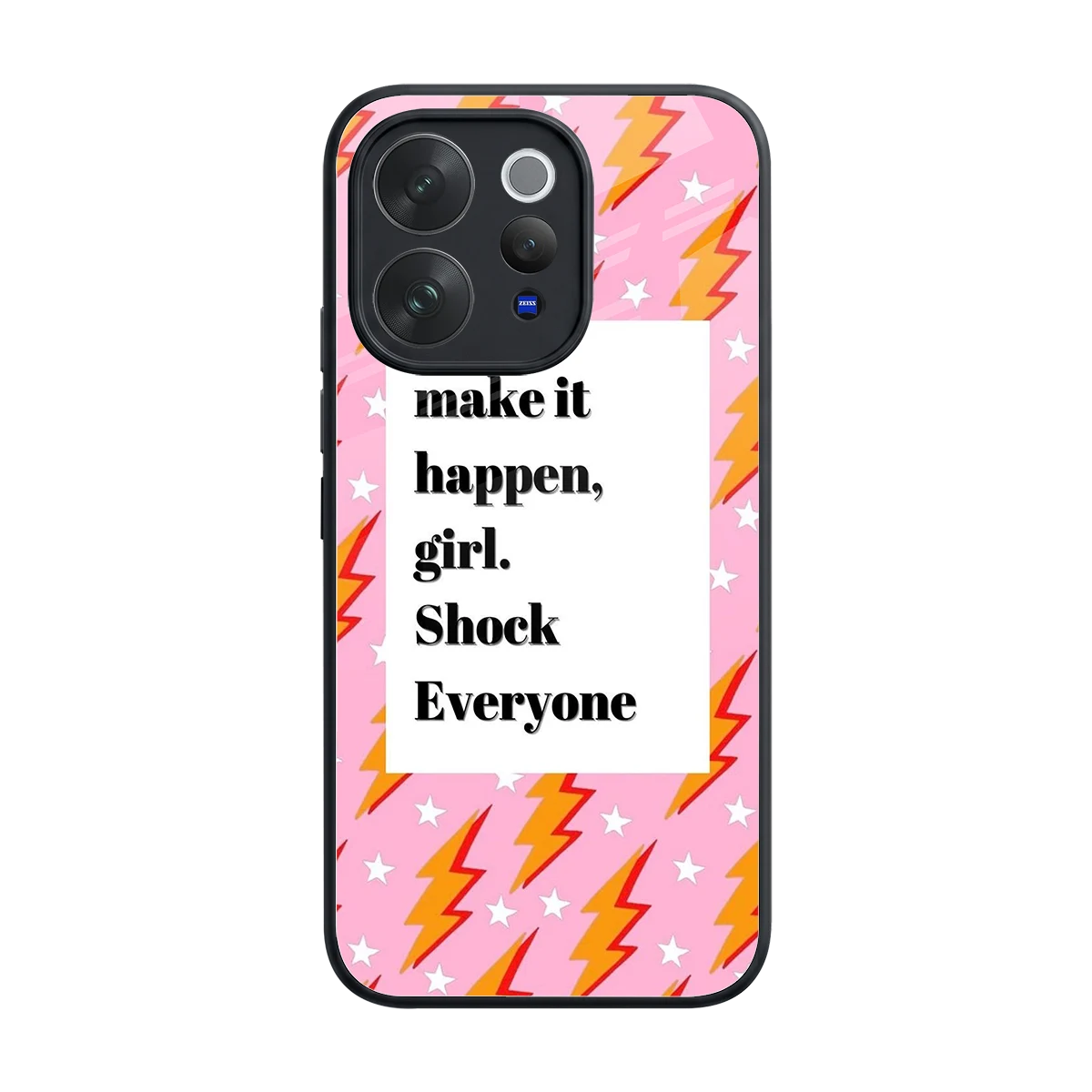 Shock Everyone back phone cover | glass case for vivo v70 elite