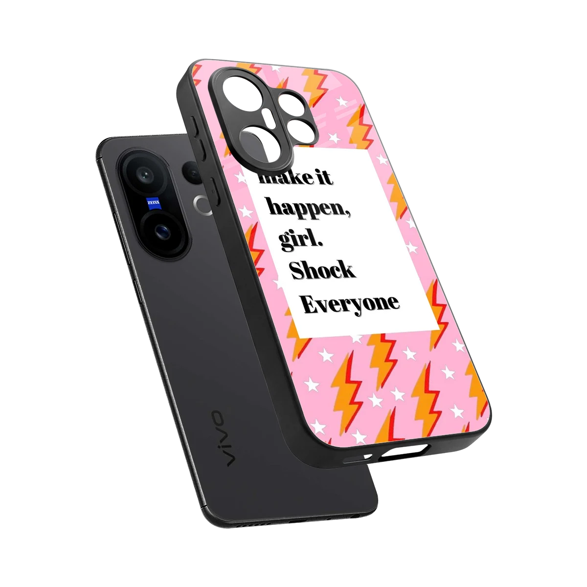 Shock Everyone sleek vivo x200 fe cover with tempered glass back and TPU edges