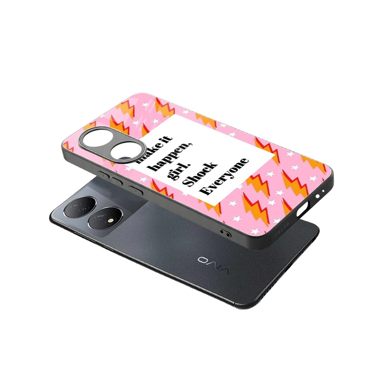 Shock Everyone sleek Vivo-y100 cover with tempered glass back and TPU edges