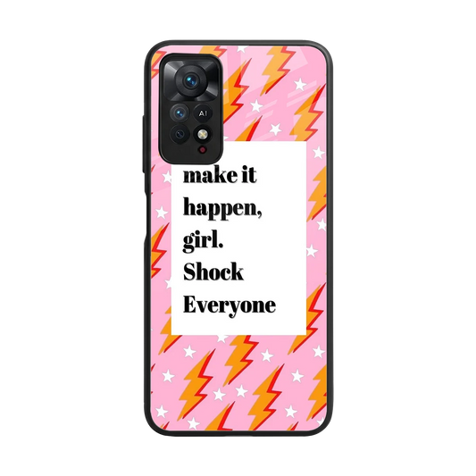 Shock Everyone back phone cover | glass case for redmi note 11 pro