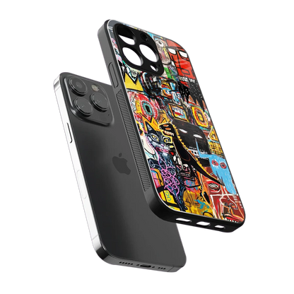 Sketch Book sleek iphone 13 pro max cover with tempered glass back and TPU edges