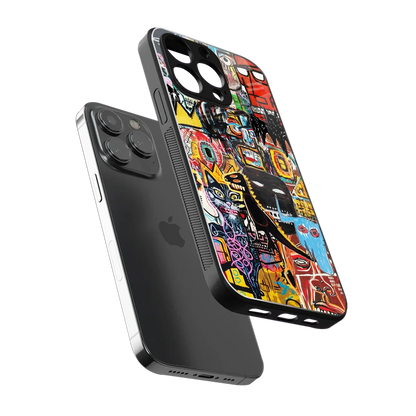 Sketch Book sleek iphone 13 pro cover with tempered glass back and TPU edges