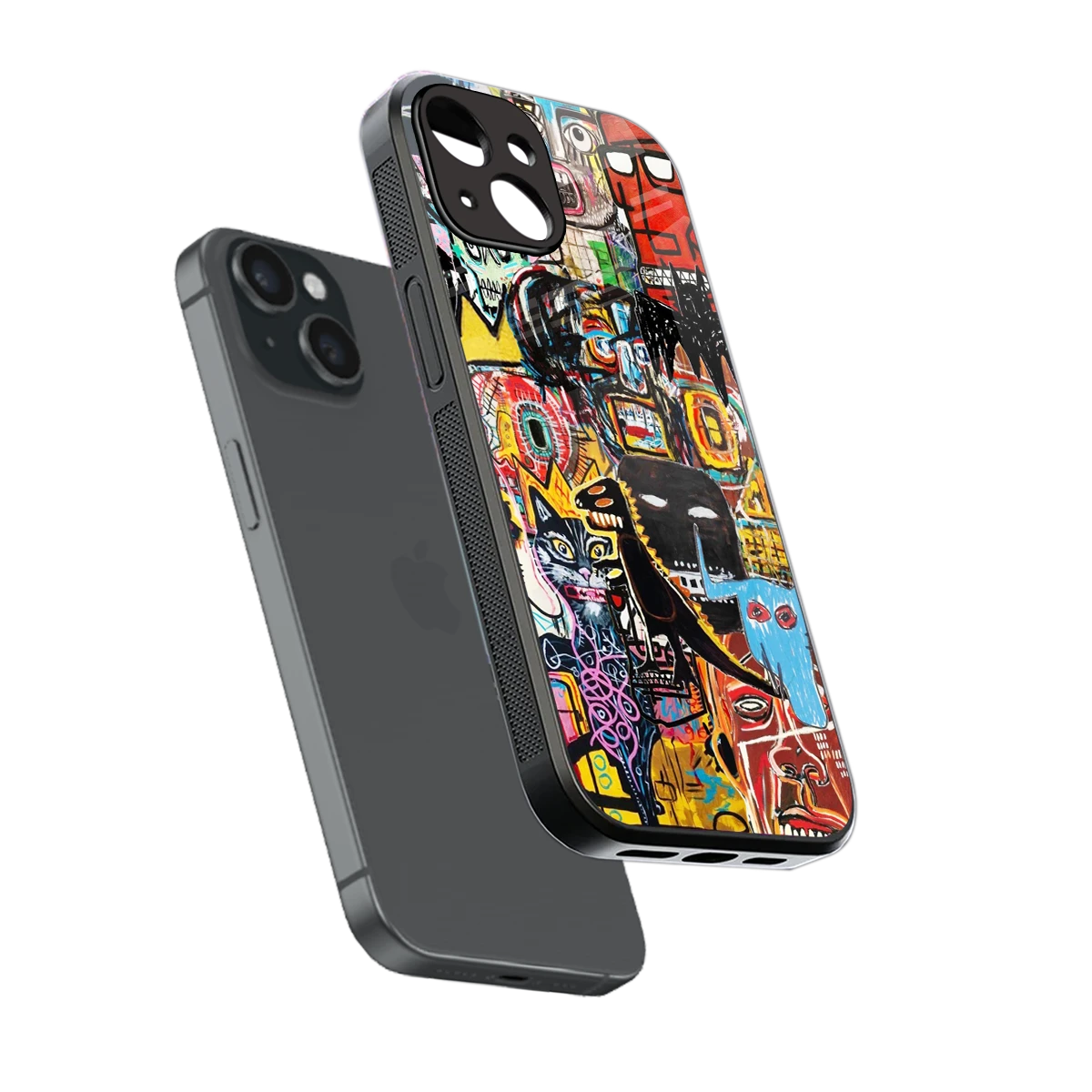 Sketch Book sleek iphone 15 cover with tempered glass back and TPU edges