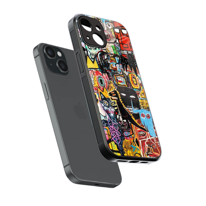 Sketch Book sleek iphone 15 cover with tempered glass back and TPU edges