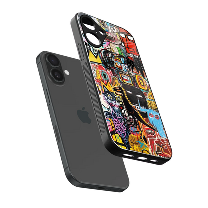 Sketch Book sleek iphone 16 plus cover with tempered glass back and TPU edges