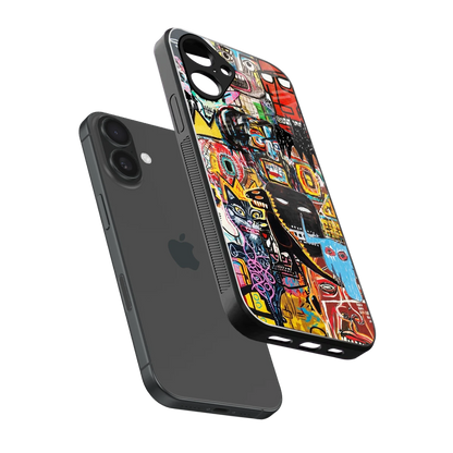 Sketch Book sleek iPhone 16 cover with tempered glass back and TPU edges