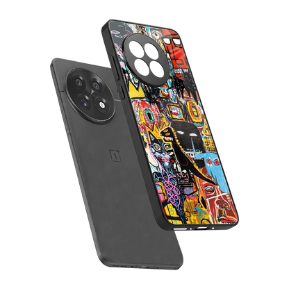 Sketch Book sleek oneplus 13r cover with tempered glass back and TPU edges