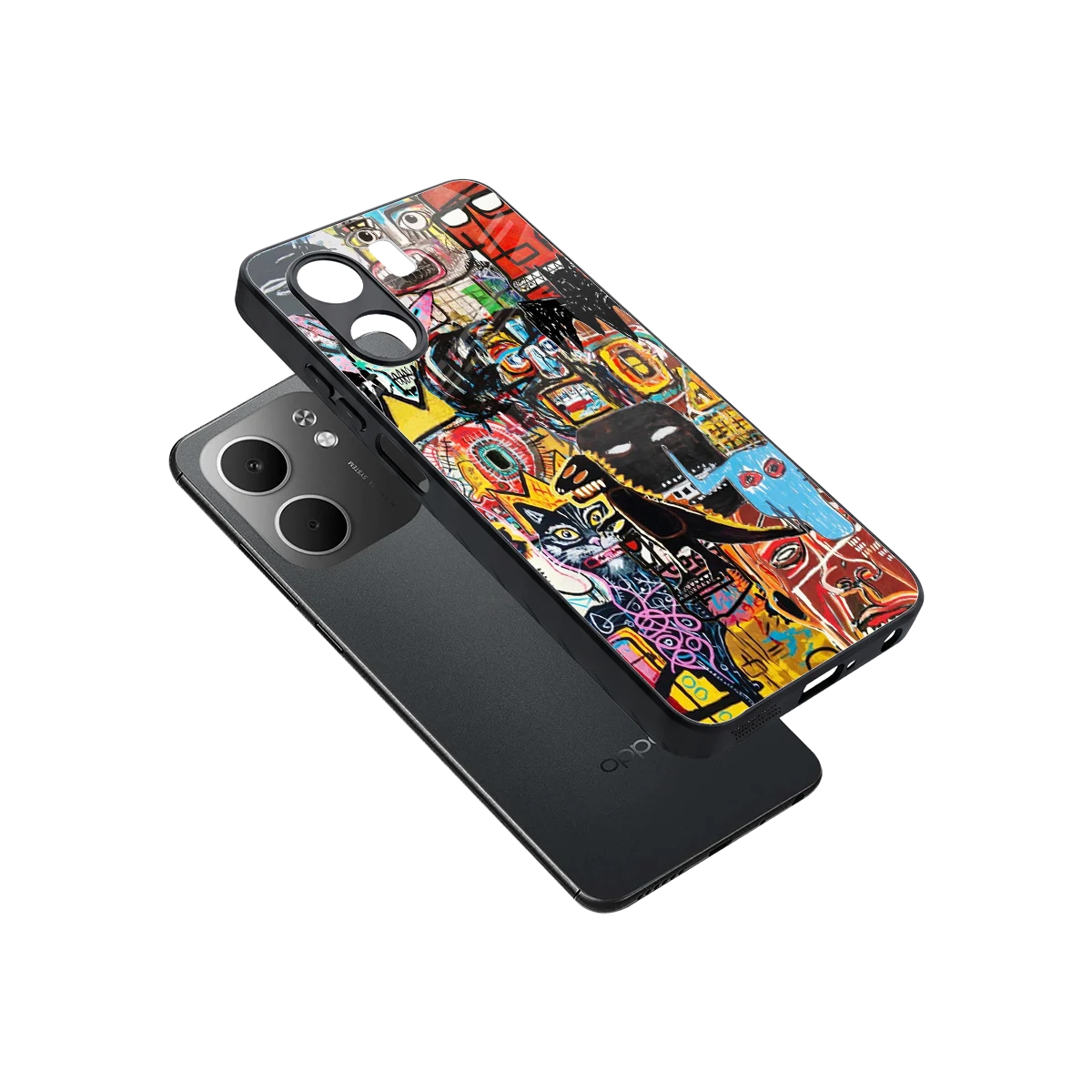 Sketch Book sleek oppo a5x 5g cover with tempered glass back and TPU edges