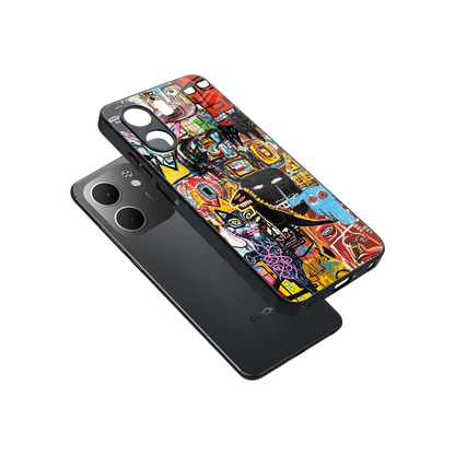 Sketch Book sleek oppo a5x 5g cover with tempered glass back and TPU edges