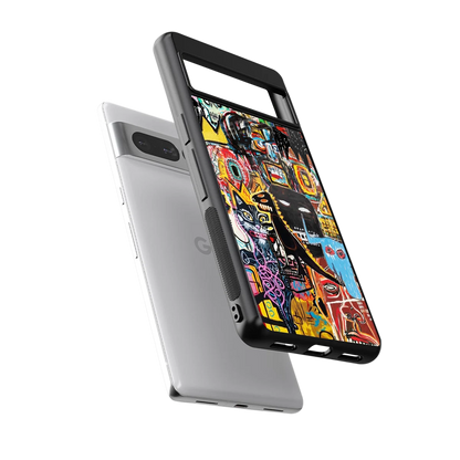 Sketch Book sleek google pixel 7 pro cover with tempered glass back and TPU edges