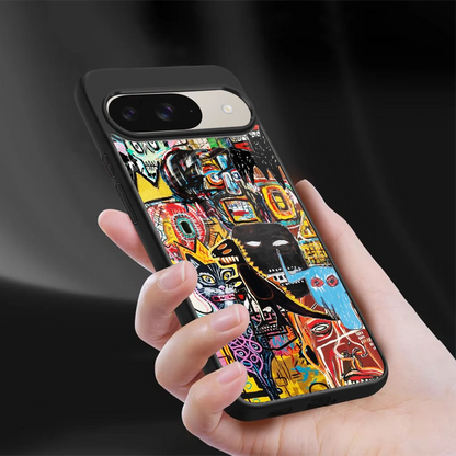 Sketch Book sleek google pixel 9 cover with tempered glass back and TPU edges