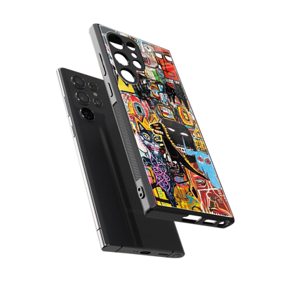 Sketch Book sleek samsung galaxy s23 ultra cover with tempered glass back and TPU edges