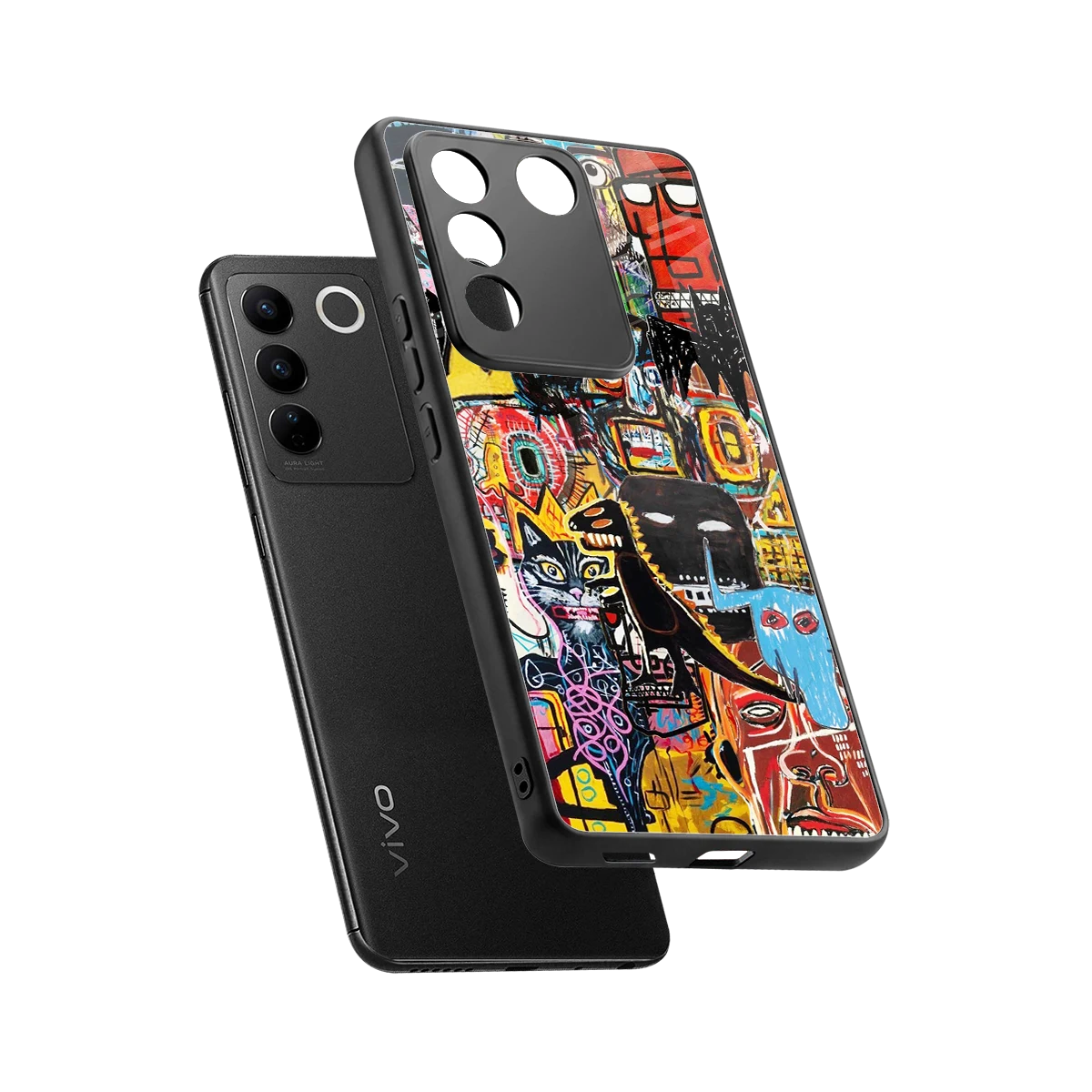 Sketch Book sleek vivo v27 5g cover with tempered glass back and TPU edges