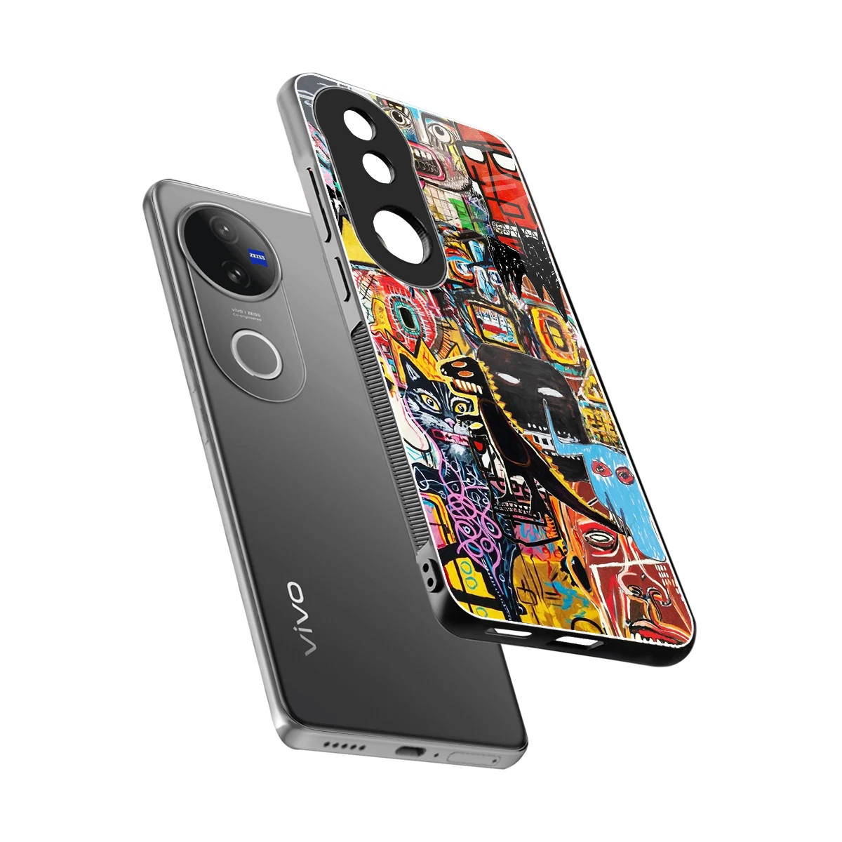 Sketch Book sleek vivo v50 cover with tempered glass back and TPU edges