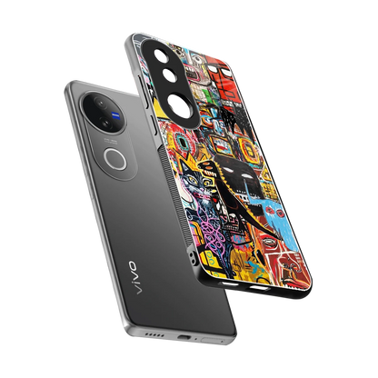 Sketch Book sleek vivo v50 cover with tempered glass back and TPU edges