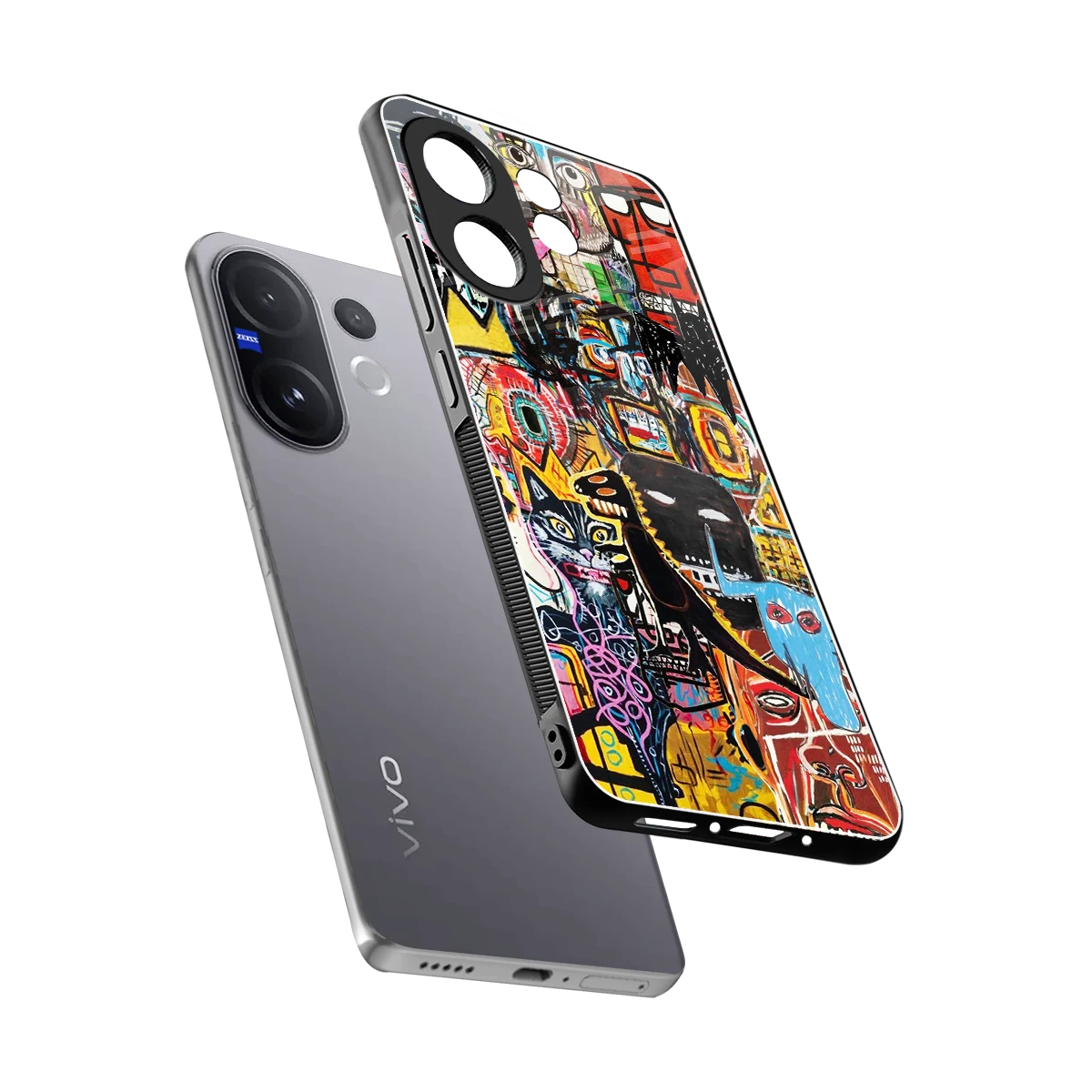 Sketch Book sleek vivo v60 cover with tempered glass back and TPU edges