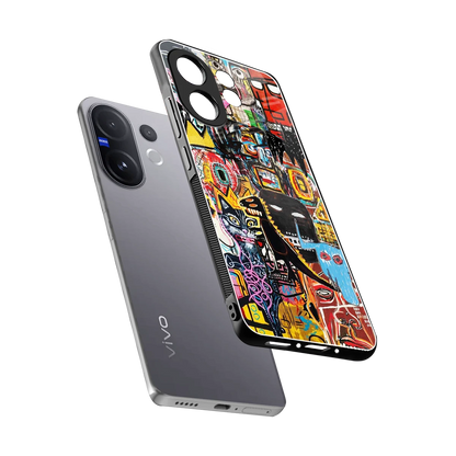 Sketch Book sleek vivo v60 cover with tempered glass back and TPU edges