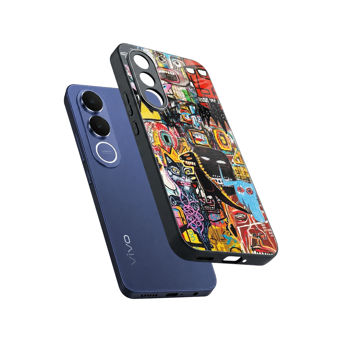 Sketch Book sleek vivo v70 fe cover with tempered glass back and TPU edges