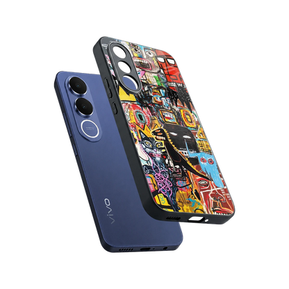 Sketch Book sleek vivo v70 fe cover with tempered glass back and TPU edges
