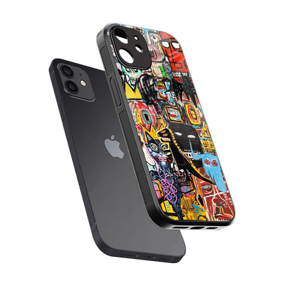 Sketch Book sleek iphone 12 cover with tempered glass back and TPU edges