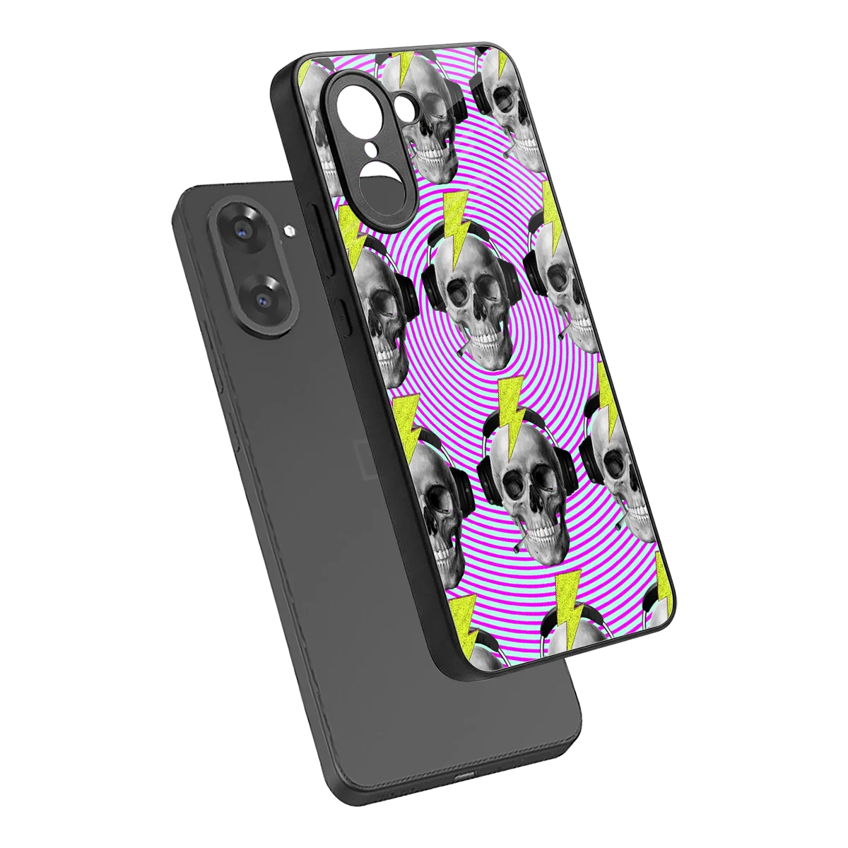 Skull Trip sleek oneplus nord ce5 5g cover with tempered glass back and TPU edges