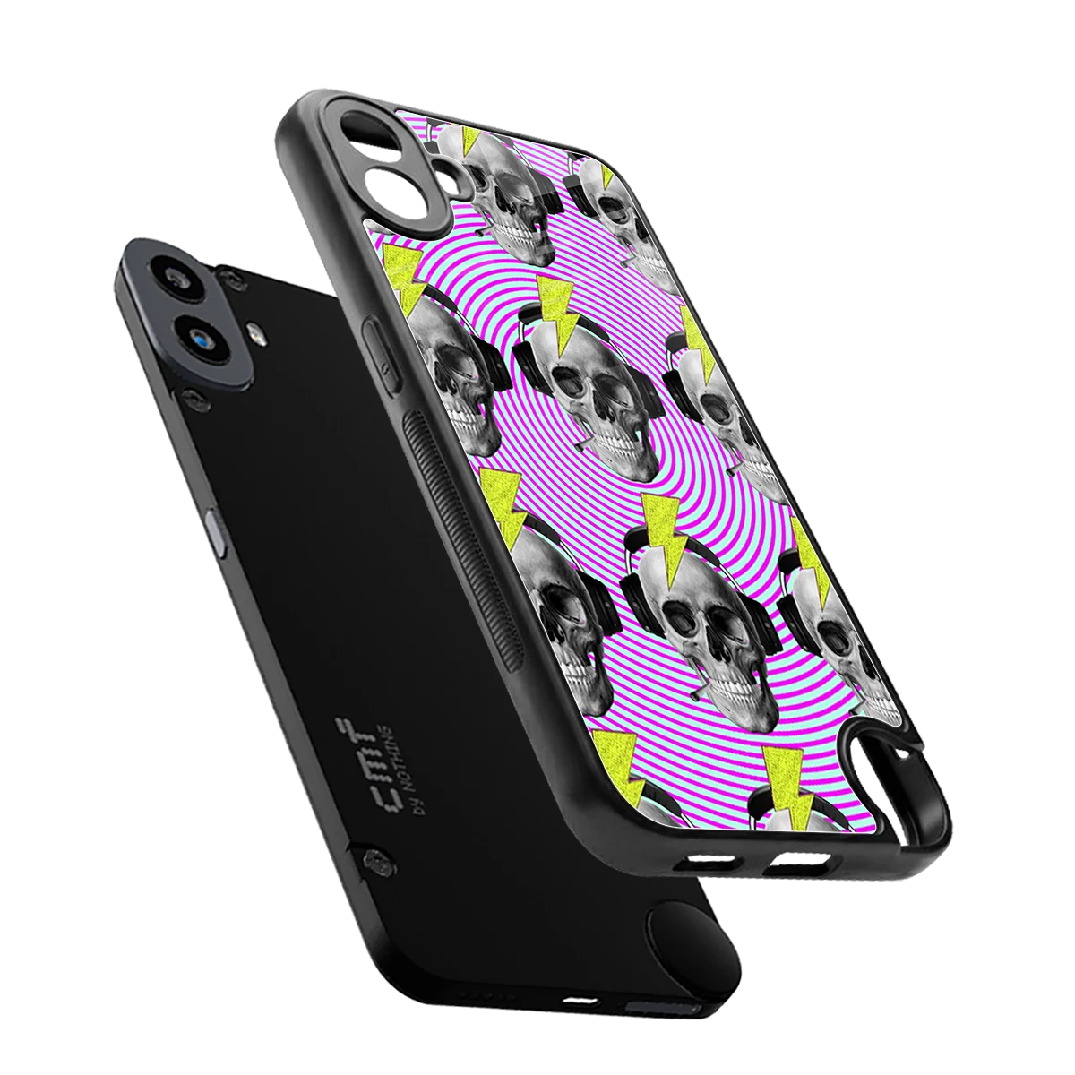 Skull Trip sleek cmf nothing phone 1 cover with tempered glass back and TPU edges