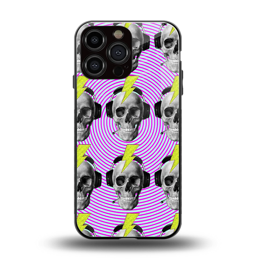 Skull Trip back phone cover | glass case for iphone 16 pro max