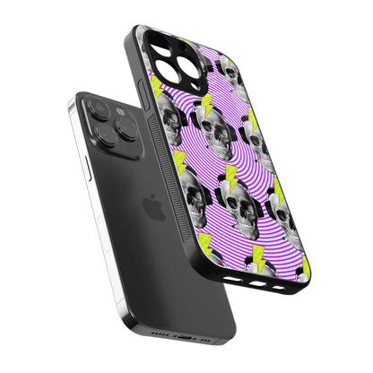 Skull Trip sleek iphone 16 pro cover with tempered glass back and TPU edges