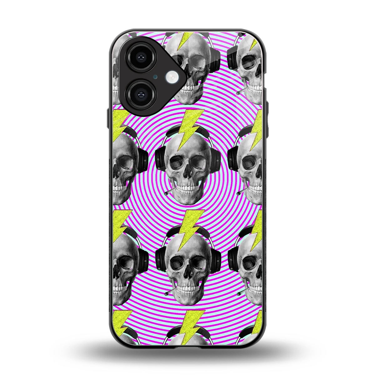 Skull Trip back phone cover | glass case for iphone 16