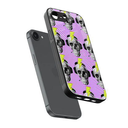 Skull Trip sleek iphone 16e cover with tempered glass back and TPU edges