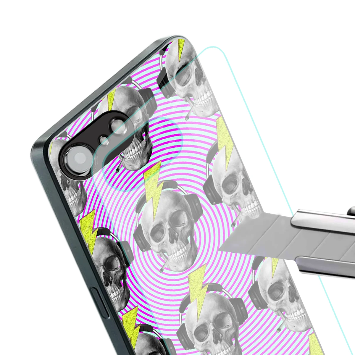 Skull Trip stylish phone case for iphone 16e | glossy glass and slim fit