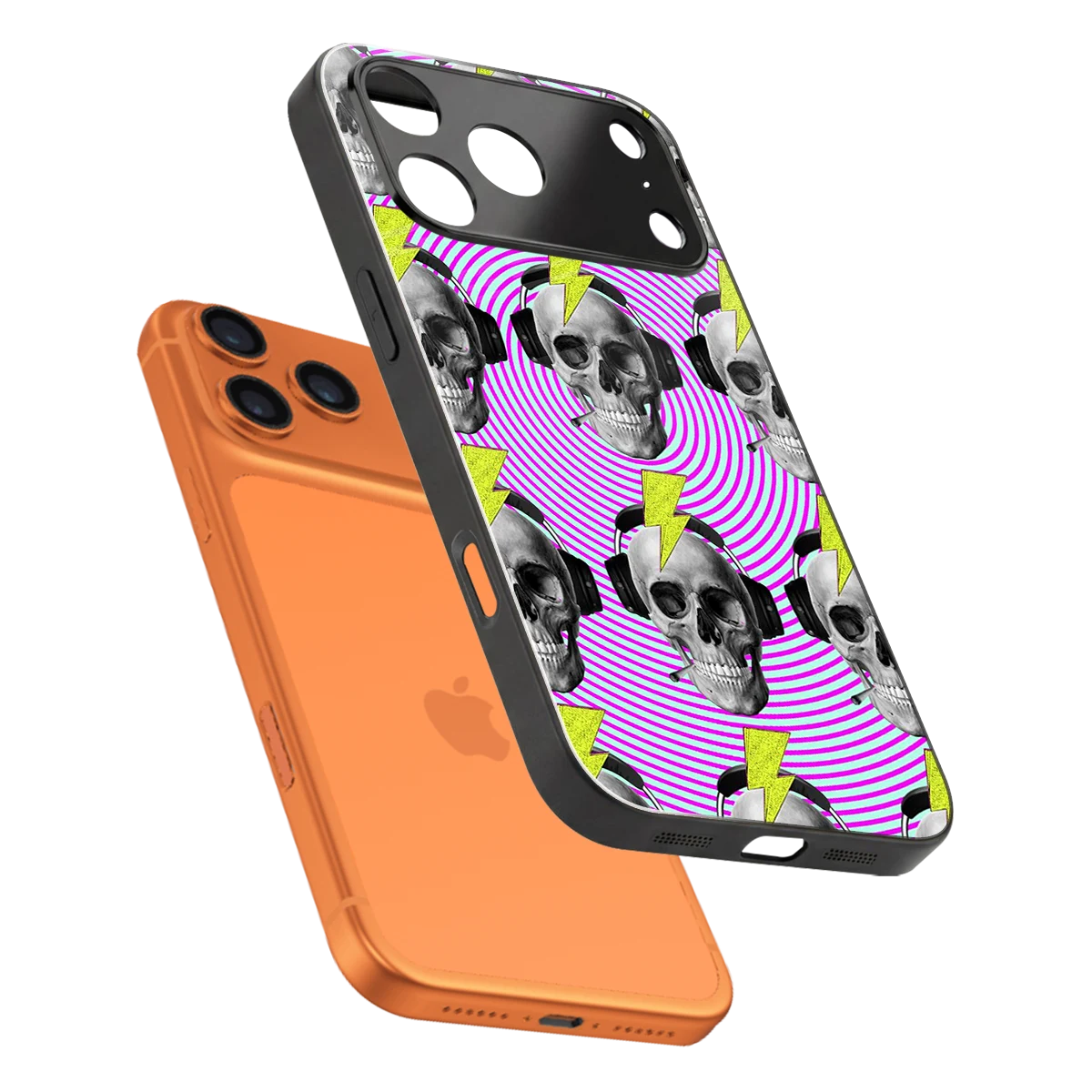 Skull Trip sleek iphone 17 pro cover with tempered glass back and TPU edges