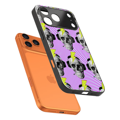 Skull Trip sleek iphone 17 pro cover with tempered glass back and TPU edges