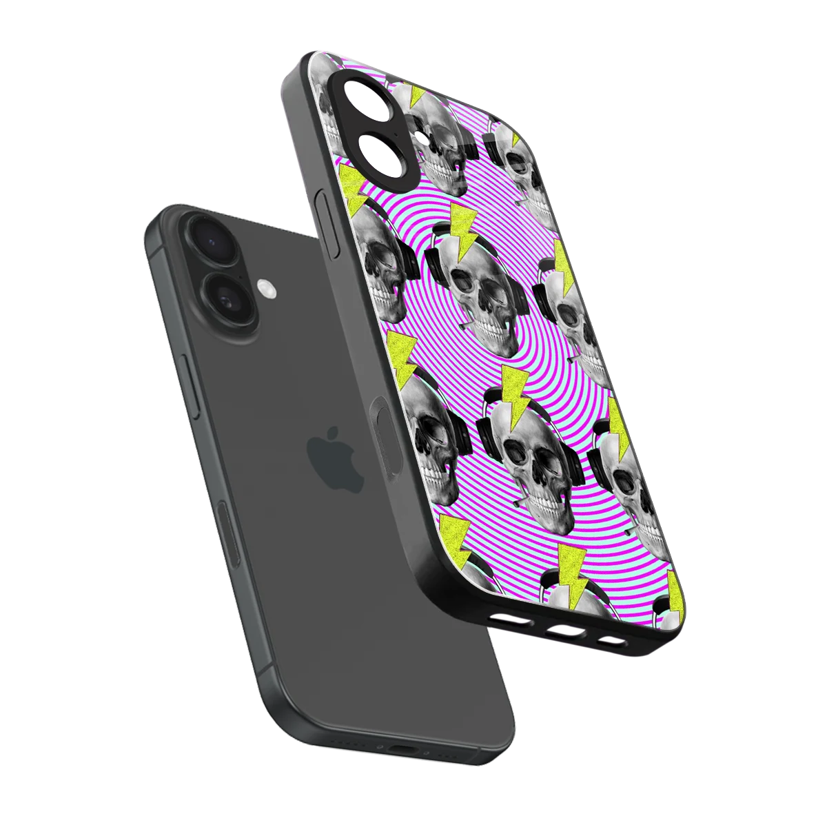 Skull Trip sleek iphone 17 cover with tempered glass back and TPU edges