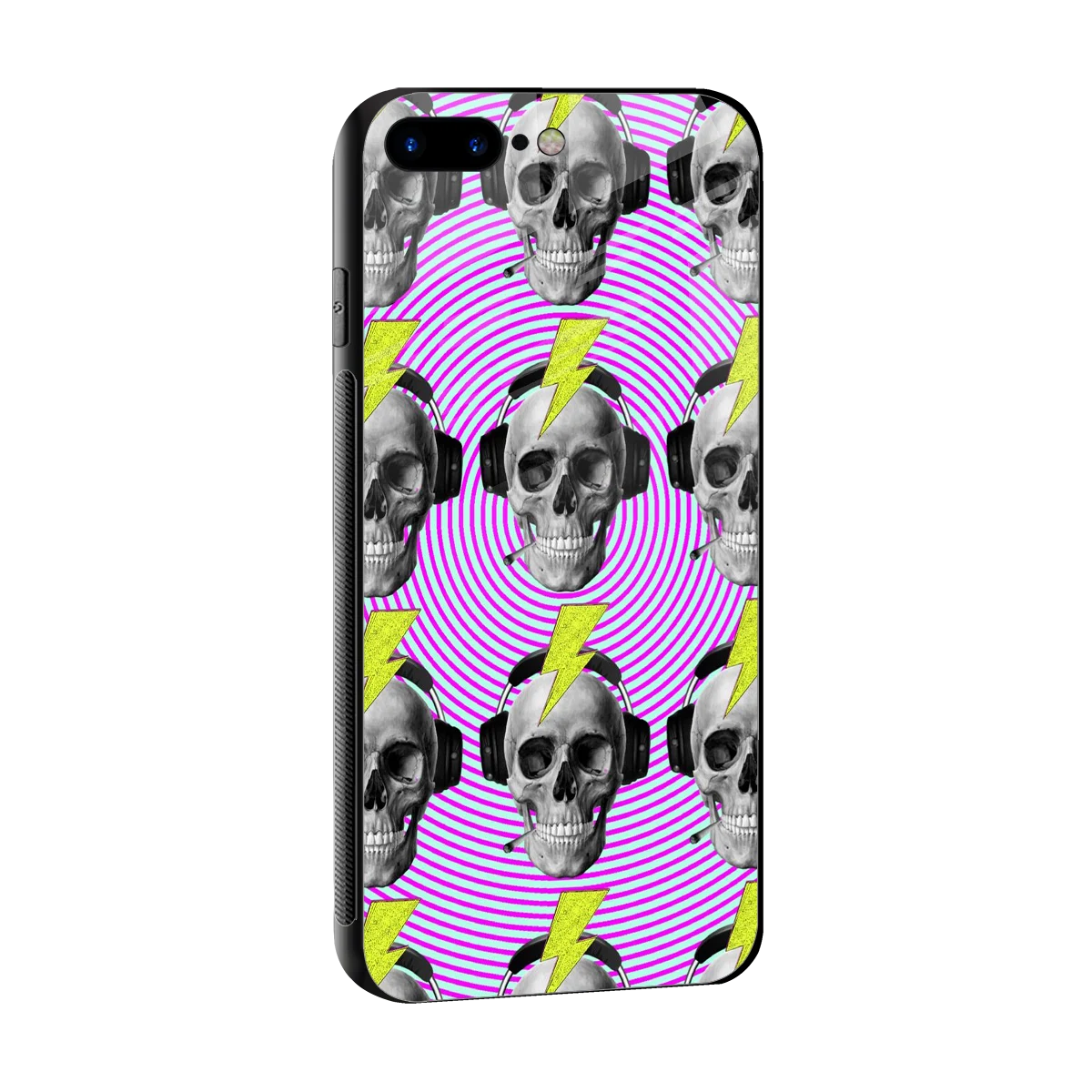 Skull Trip sleek iphone 8 plus cover with tempered glass back and TPU edges