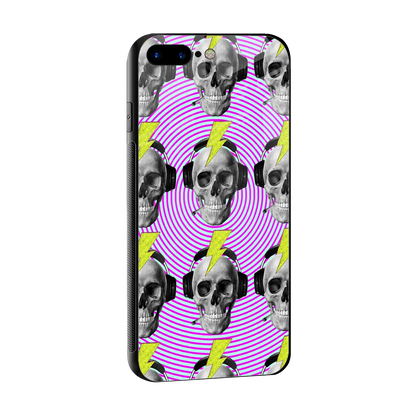 Skull Trip sleek iphone 8 plus cover with tempered glass back and TPU edges