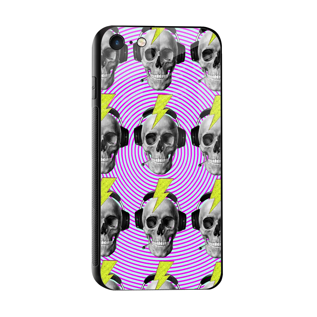 Skull Trip sleek iphone 7 cover with tempered glass back and TPU edges