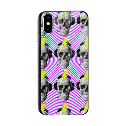 Skull Trip sleek iphone xs cover with tempered glass back and TPU edges