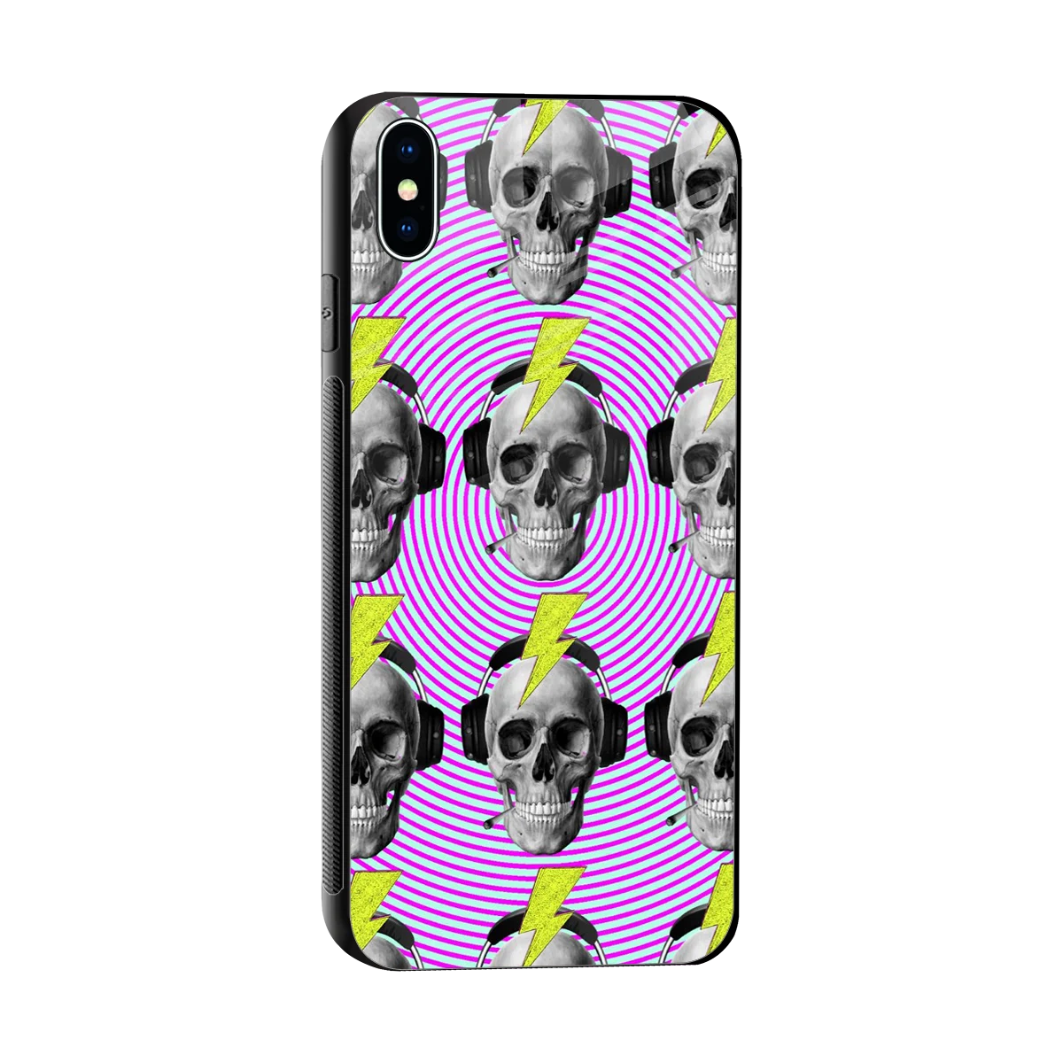 Skull Trip sleek iphone xs max cover with tempered glass back and TPU edges